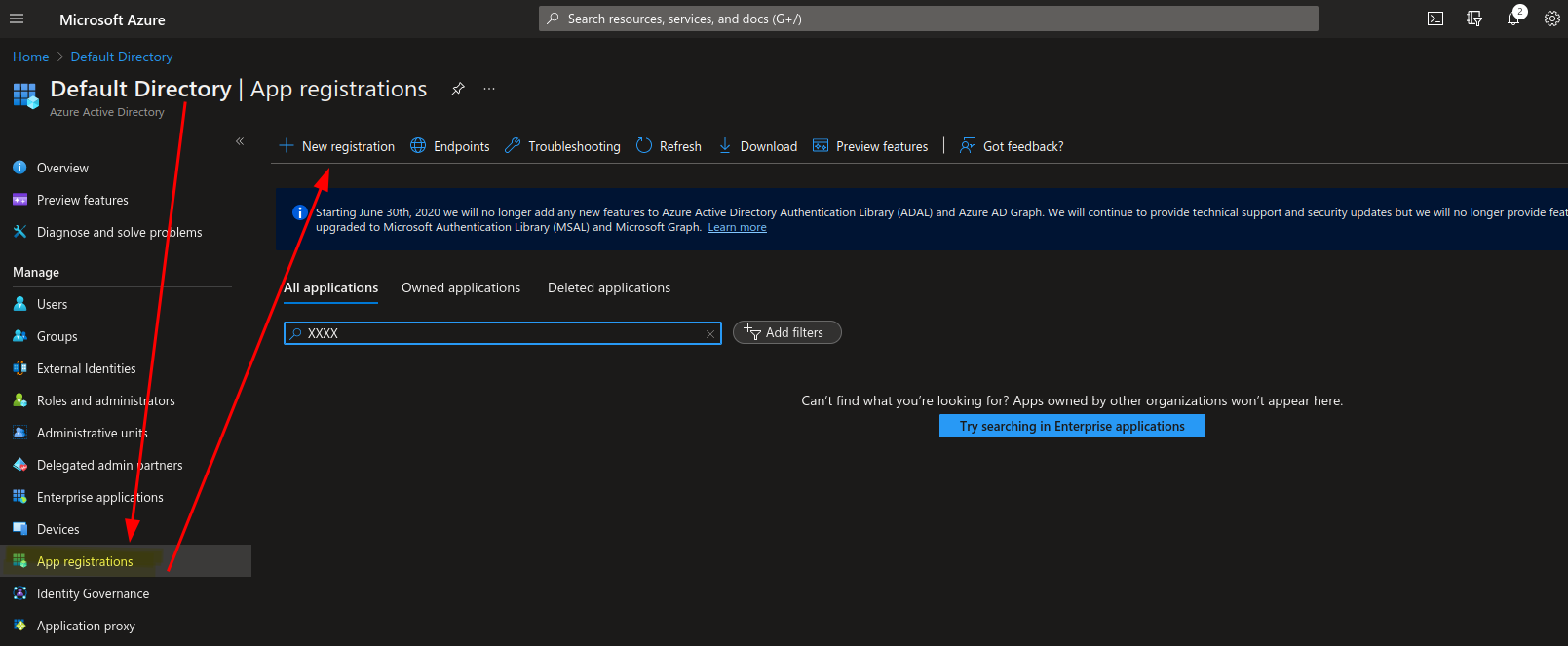 Azure Portal App Registrations