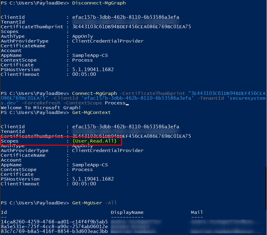 Connecting to Microsoft Graph with Admin Consent